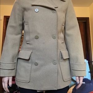 Camel Colored Wool Peacoat