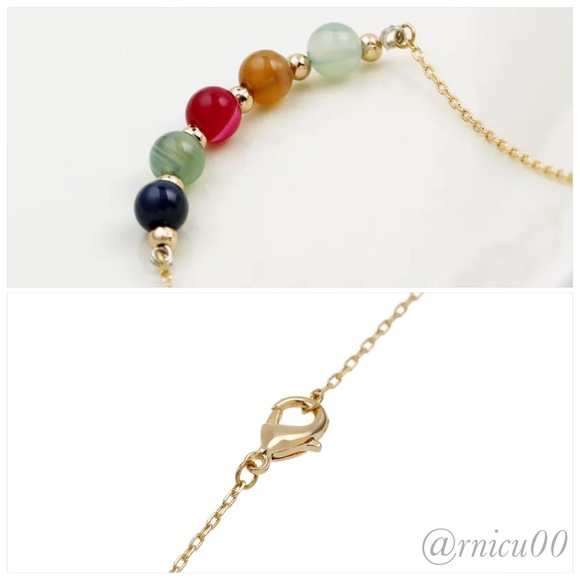 ✨1 Left✨Rose Gold Natural Stone Bead Necklace! - Picture 3 of 5