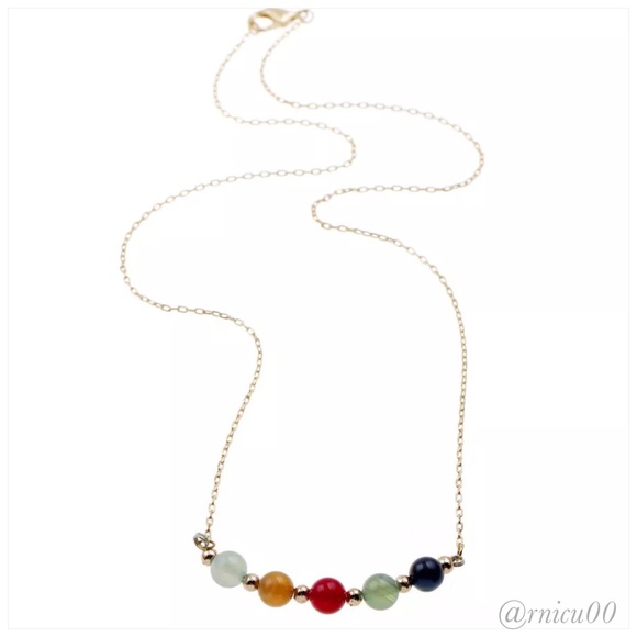 ✨1 Left✨Rose Gold Natural Stone Bead Necklace! - Picture 4 of 5