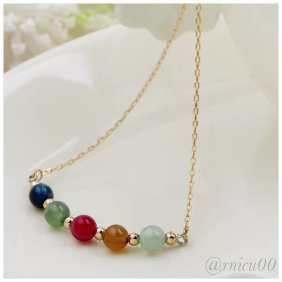 ✨1 Left✨Rose Gold Natural Stone Bead Necklace! - Picture 2 of 5