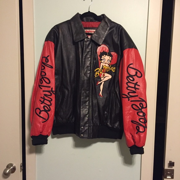 Vintage 90s BettyBoop leather jacket Americantoons