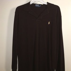 Long sleeve brown polo