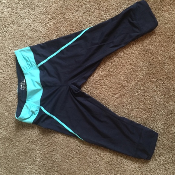 Betsey Johnson black and light blue yoga pants