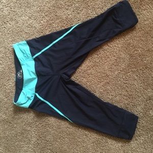 Betsey Johnson black and light blue yoga pants
