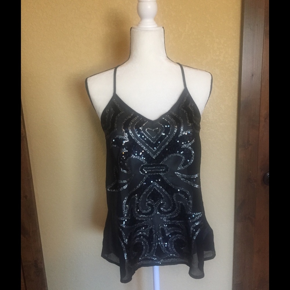 Beautiful sequin detailed halter tank top