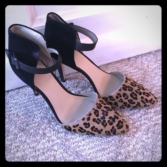 Leopard black heels