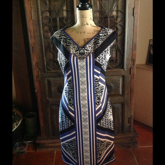 Maggie London multicolored sheath dress side zip