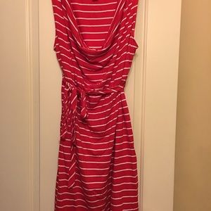 Red & White stripe Motherhood Maternity dress.