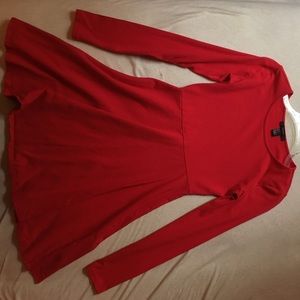 Red Flare Long Sleeve Dress