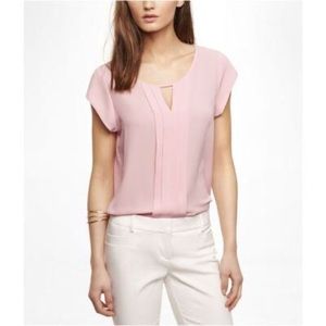 EXPRESS pleated keyhole blouse