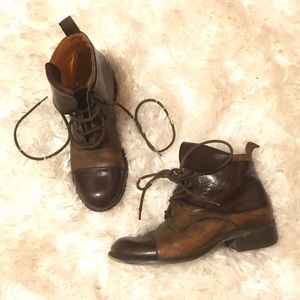 Italian leather combat boots