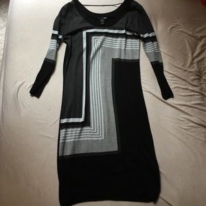 Black and grey sweater dress