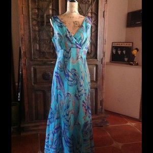 Metrostyle Aqua and blue maxi dress NWOT 12
