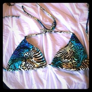 Colorful Leopard print bikini top SIZE M