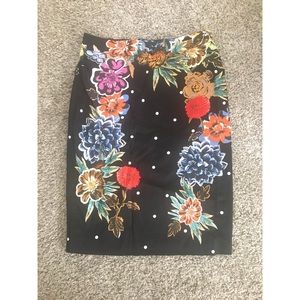 Anthropologie Floral Pencil Skirt