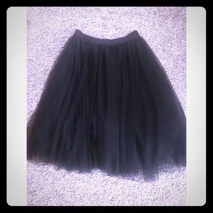 Anthropologie Tulle Black Skirt