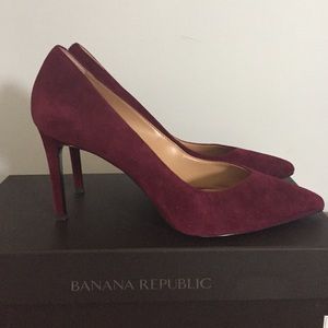 Banana Republic Suede Heels - 7.5, deep wine