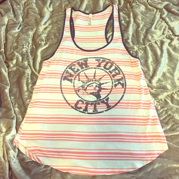 Promesa NYC striped tank Navy/Coral/pink like new