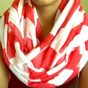 Red and white scarf