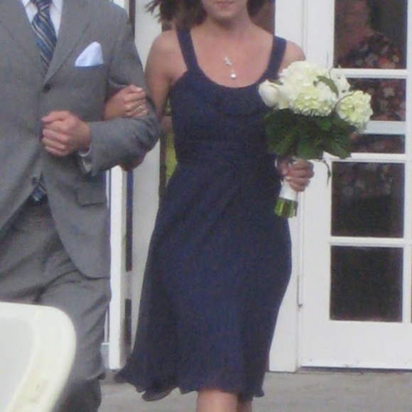 Beautiful Navy Chiffon Dress