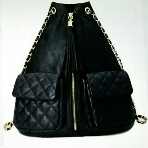 Forever 21 Black Quilted Backpack