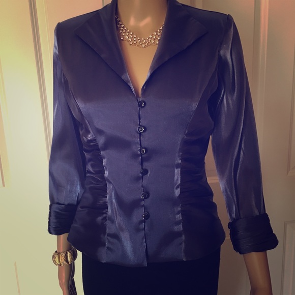 Purple button up blouse