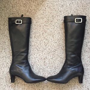 Cole Hann Black Leather Boots Size 5.5