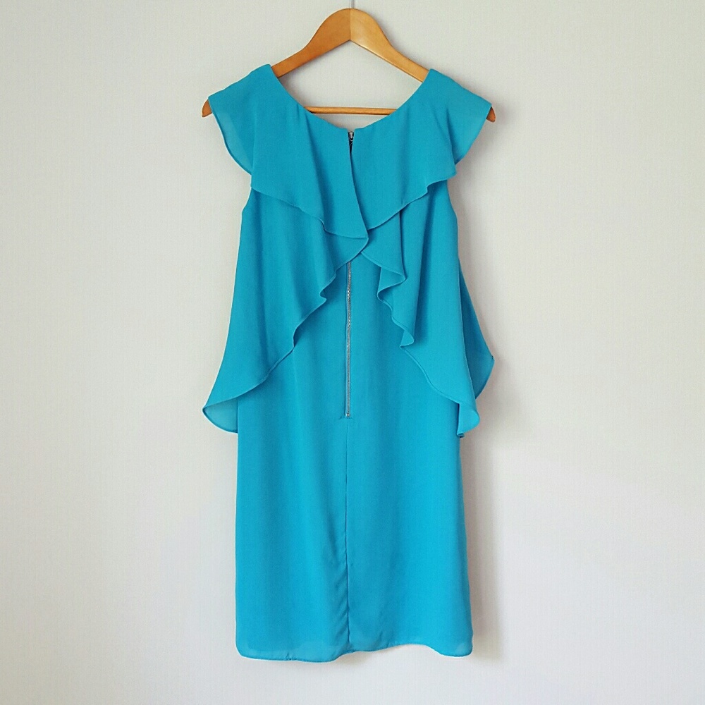 {Jessica Howard} Teal Sleeveless Shift Dress - Picture 4 of 7