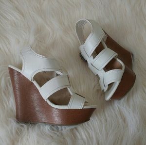 Candie's white wedge sandals