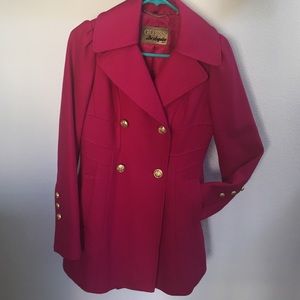 GUESS classic wool peacoat 💖 hot pink 💖 size S/M