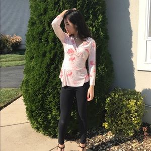 Pink floral blouse