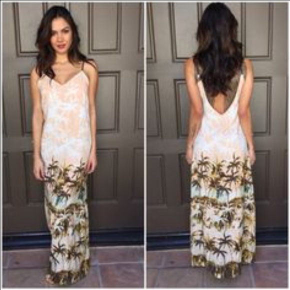 Audrey Dresses & Skirts - Audrey Palm Print Maxi Sundress
