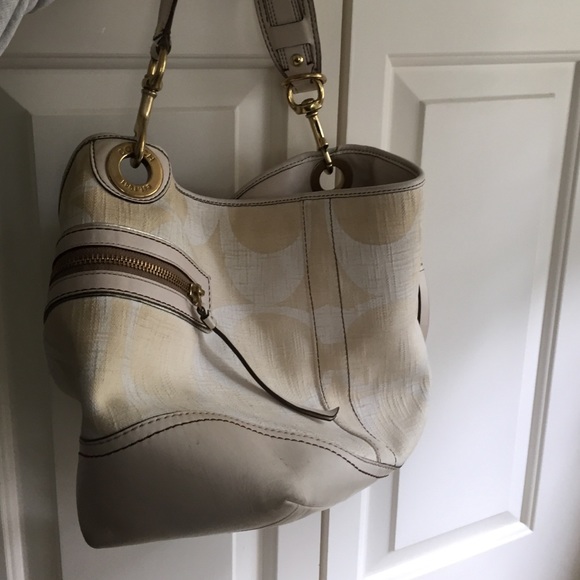 Coach bag with gold hardware