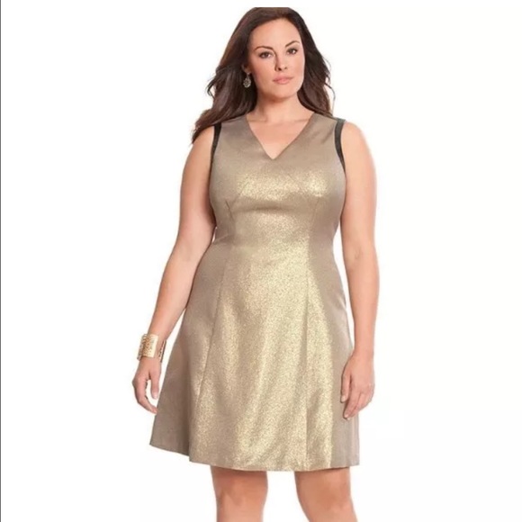 Gold Shimmer Ponte Dress