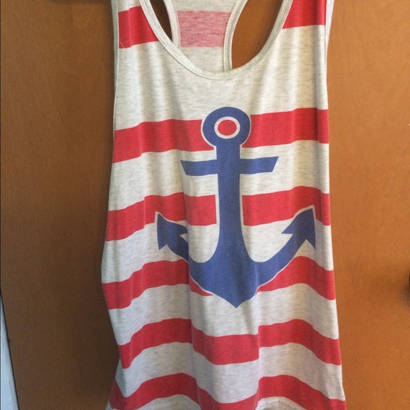 Anchor themed tank top