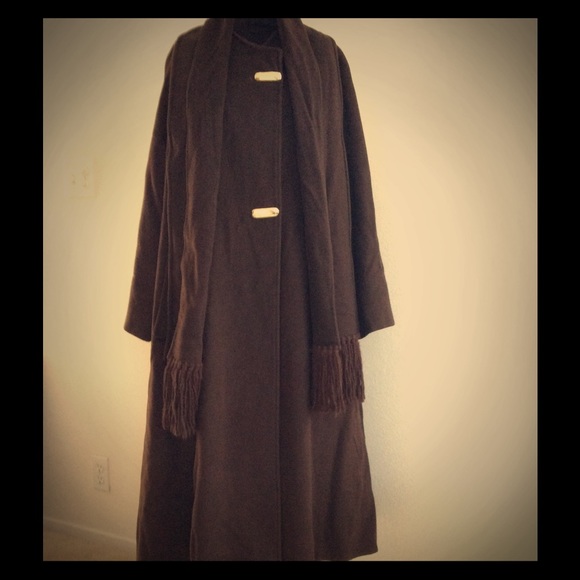 Vintage Chocolate Brown Maxi Coat Sz L