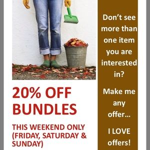 20% off Bundles of 2 or more items. This weekend!