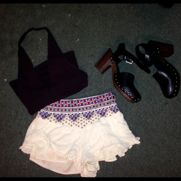 LA Hearts PAC Sun White Boho Shorts