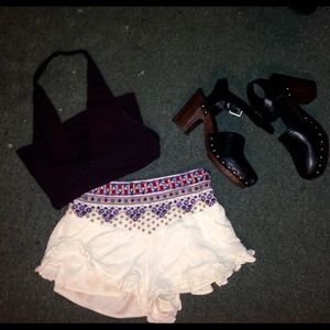 LA Hearts PAC Sun White Boho Shorts