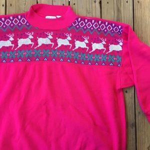 Vintage Hot Pink "Ugly" Christmas Sweatshirt