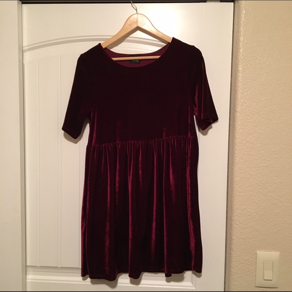 Red velvet dress