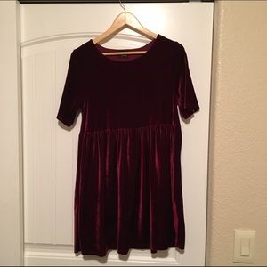 Red velvet dress