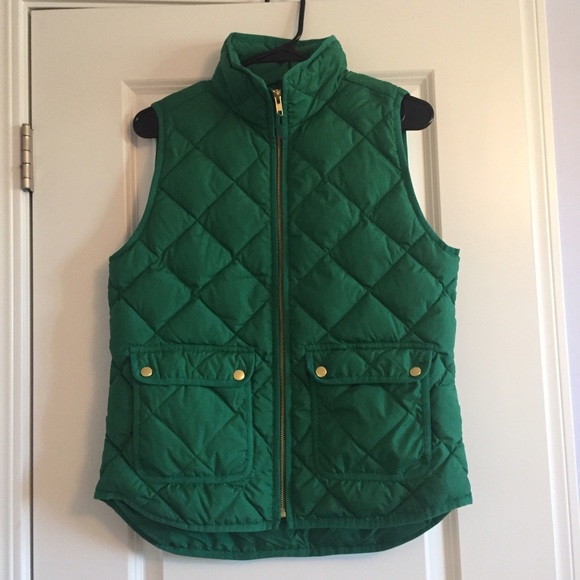 J.Crew Green Quilted Excursion Vest