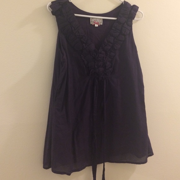 Deep Purple Ruffled Tank - Picture 3 of 4