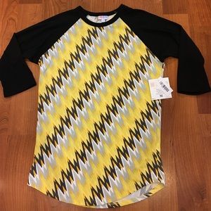 New Lularoe Randy black/yellow/white/grey size M