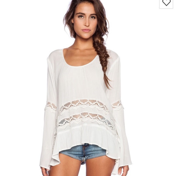 Band of gypsies white long sleeve top size small