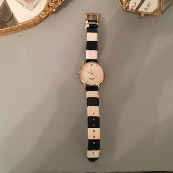 Kate Spade black and white striped watch!