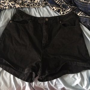 asos black high waisted shorts