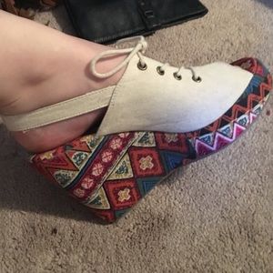 Urban Outfitters tribal style lace up wedges