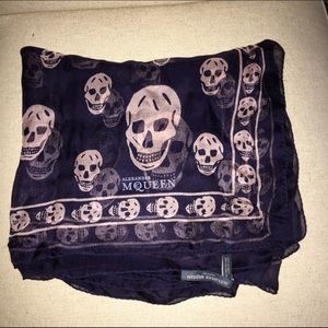 Alexander McQueen silk chiffon skull print scarf
